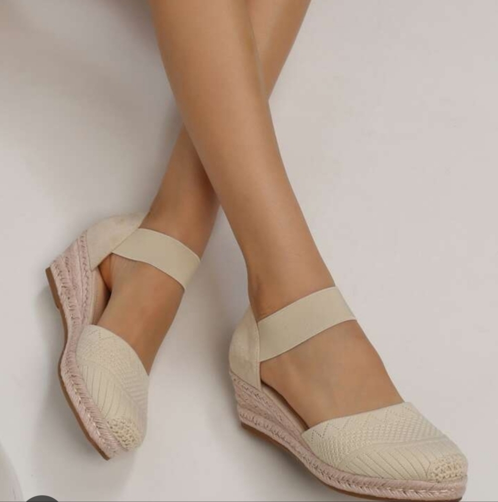 DIANE von FURSTENBERG Palermo Suede Wedge Espadrilles Ankle Wrap Strap Size 7M✌️